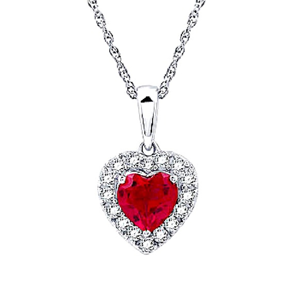 Valentine’s Sterling Silver Ruby & Sapphire Necklace